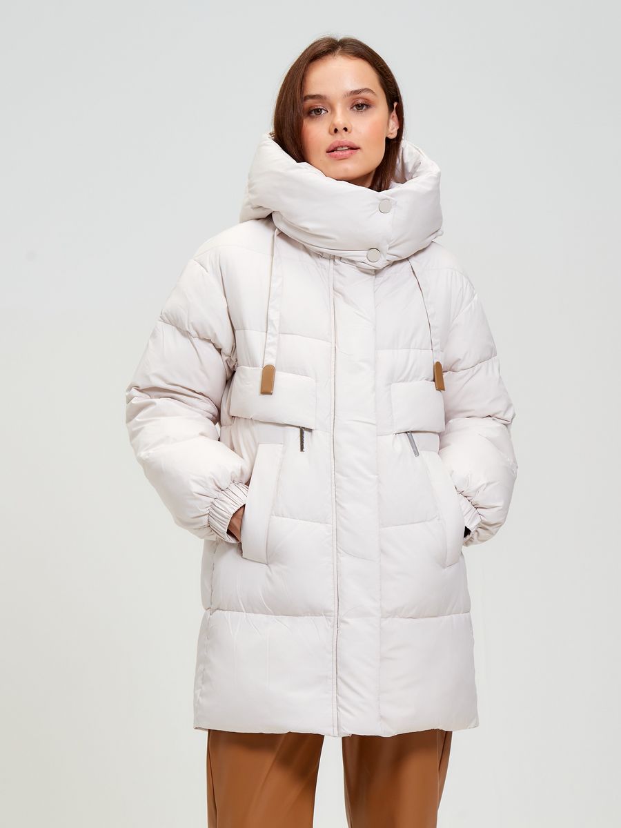 

Пальто женское LAWINTER 83789 бежевое 42 RU, Белый, 83789