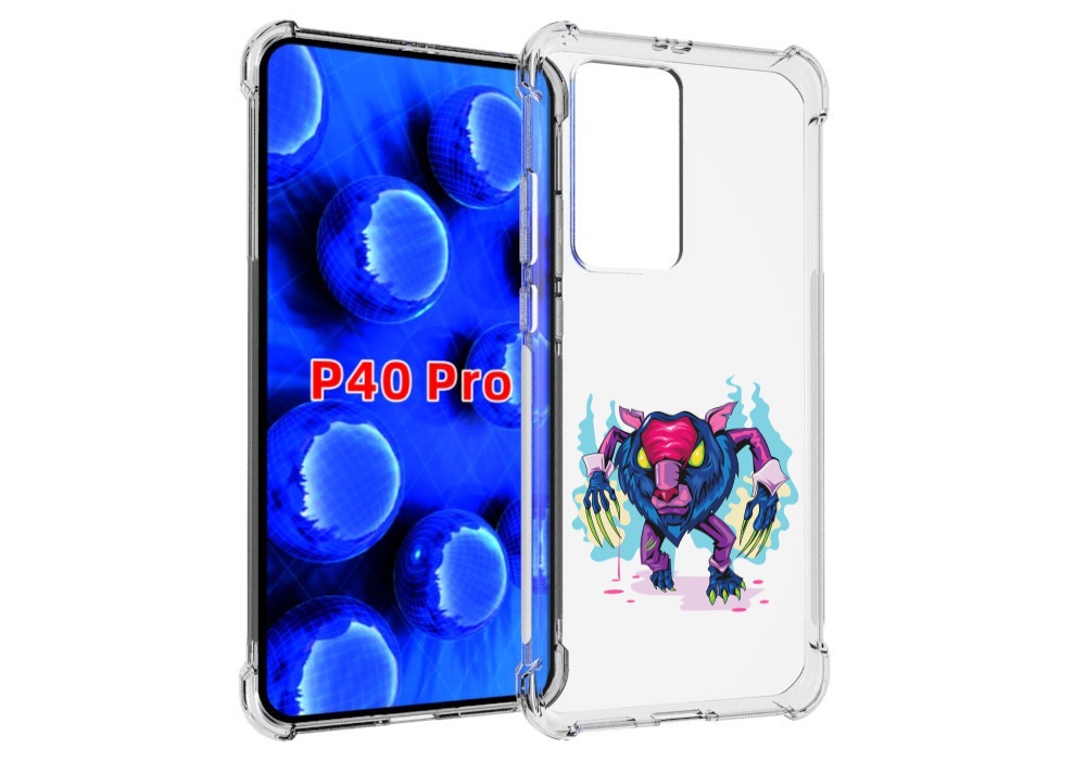 

Чехол MyPads фиолетовая-россомаха для Huawei P40 Pro противоударный, Прозрачный, Tocco