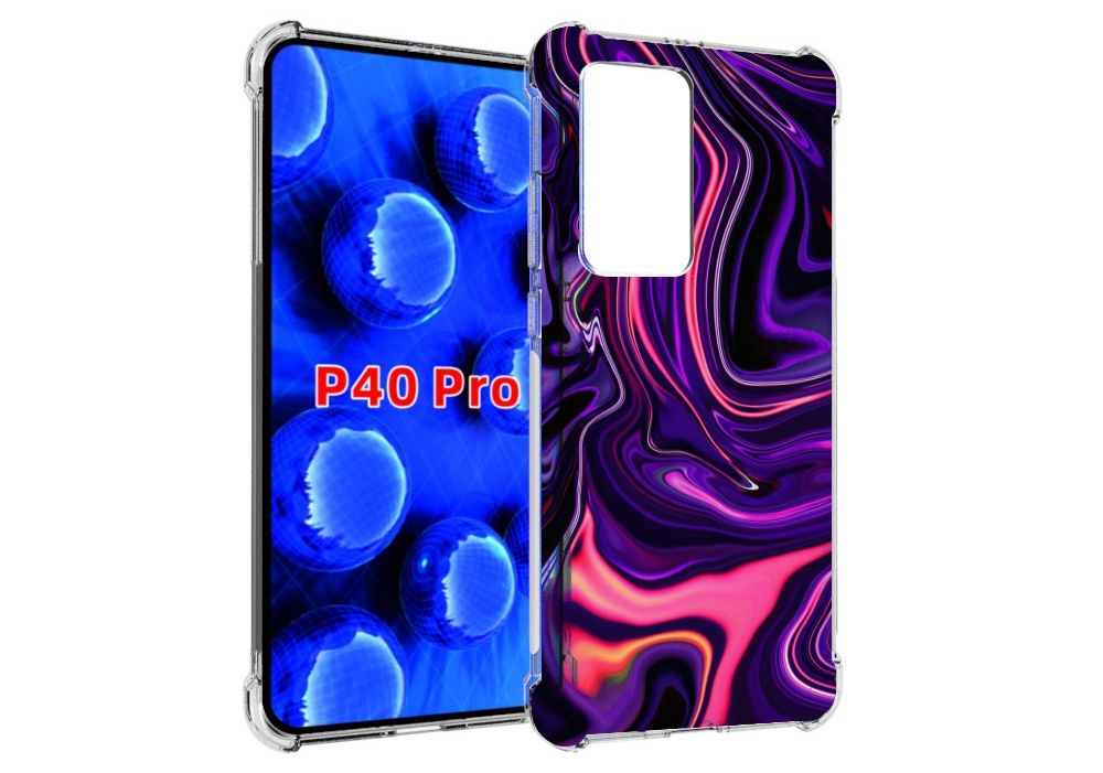 

Чехол MyPads фиолетовые краски для Huawei P40 Pro противоударный, Прозрачный, Tocco