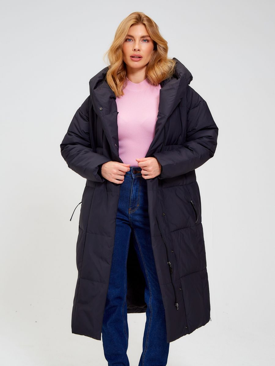 

Пальто женское LAWINTER 83417 черное 48 RU, Черный, 83417