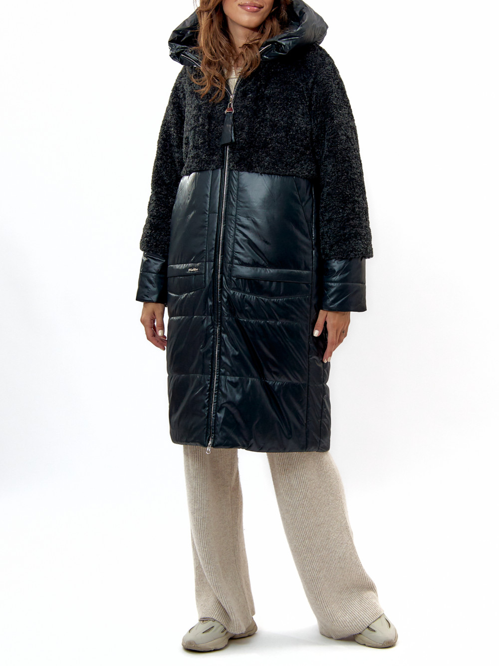 

Пальто женское AD11210 зеленое L, AD11210