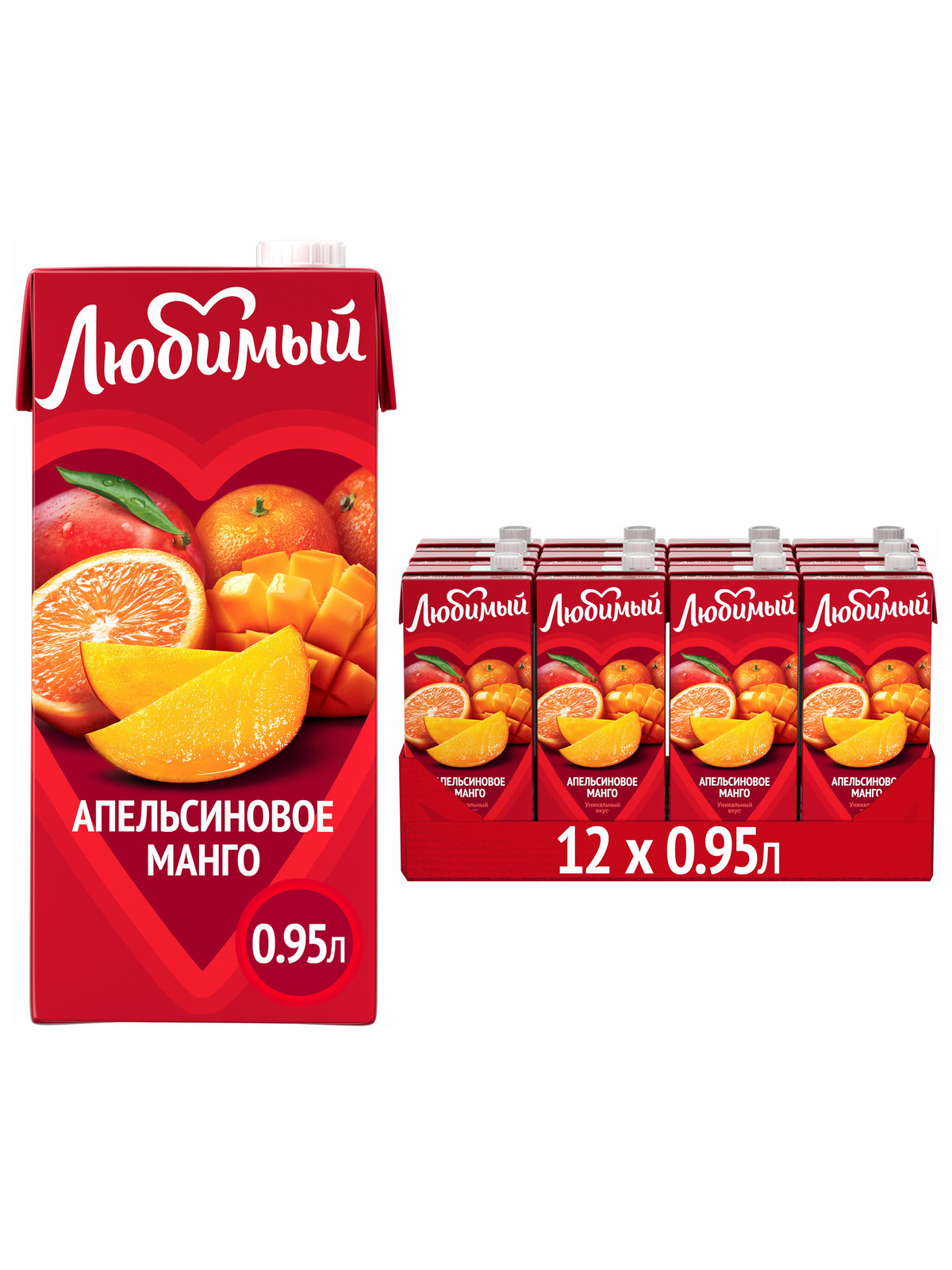 

Напиток Любимый Апельсиновое Манго 12 шт по 0,95л