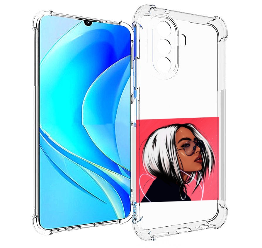 

Чехол MyPads блондинка-в-прозрачных-очках женский для Huawei Nova Y70 / Nova Y70 Plus, Прозрачный, Tocco