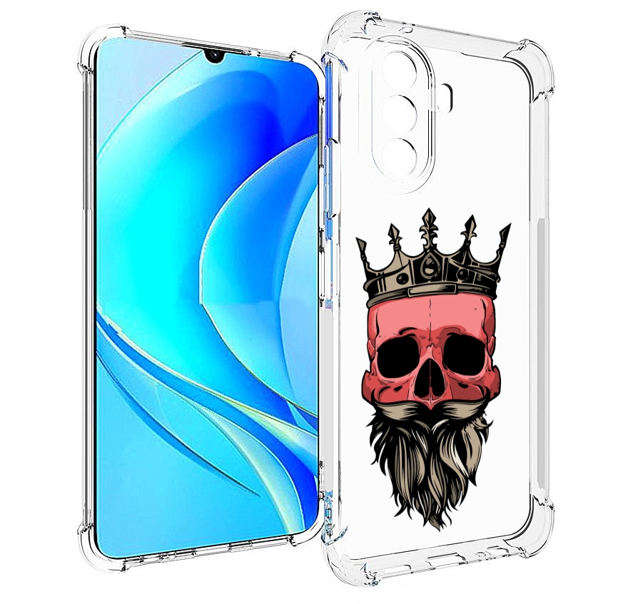 

Чехол MyPads бородатый красный череп мужской для Huawei Nova Y70 / Nova Y70 Plus, Прозрачный, Tocco