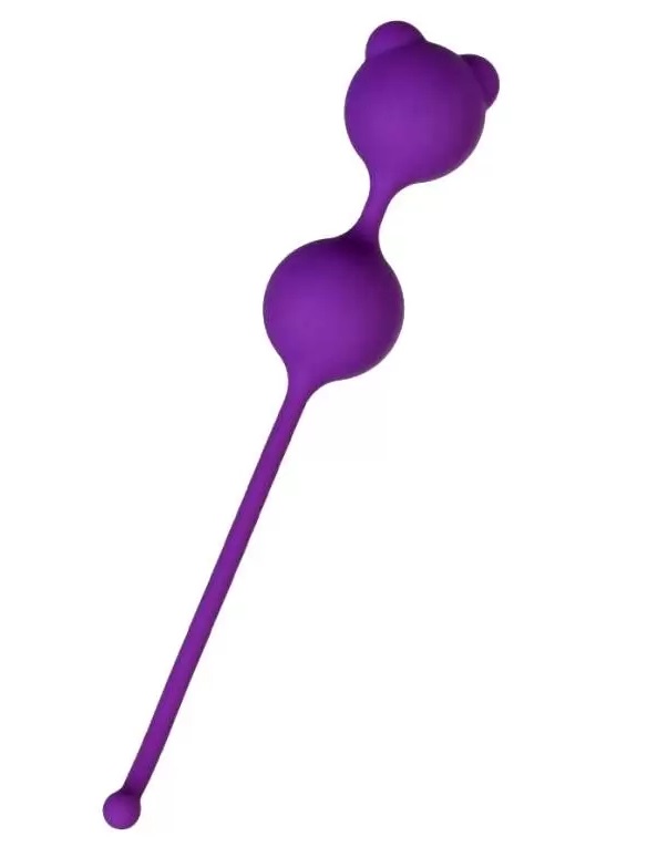 Фиолетовый силиконовый вагинальный шарик A-Toys с ушками