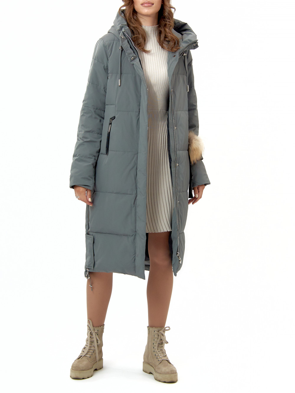 Пальто женское AD11207 хаки XL