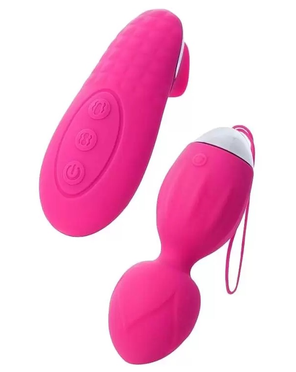 Розовые виброшарики TELLA с пультом-стимулятором