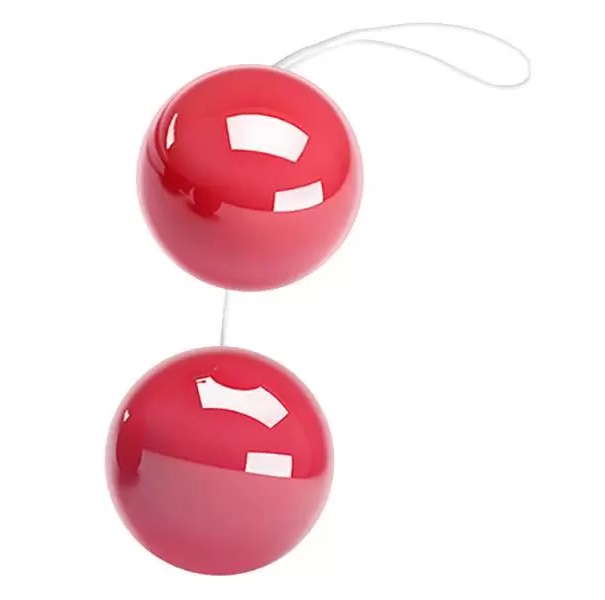 Розовые глянцевые вагинальные шарики