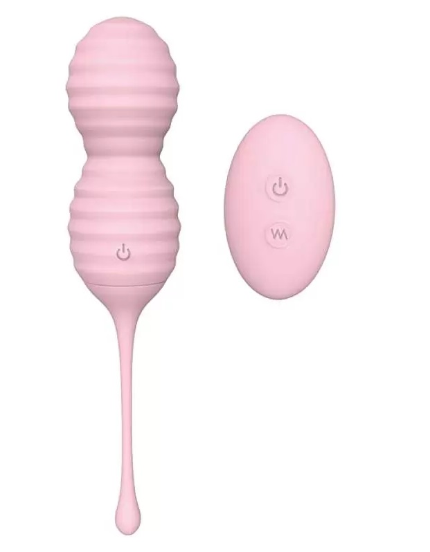 Розовые вагинальные виброшарики BEEHIVE