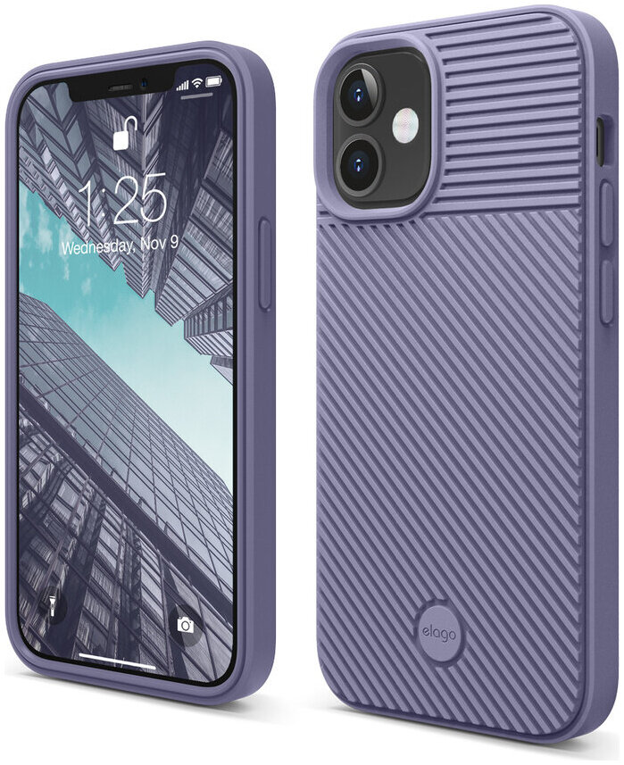 фото Чехол elago cushion silicone case для iphone 12 mini лавандовый