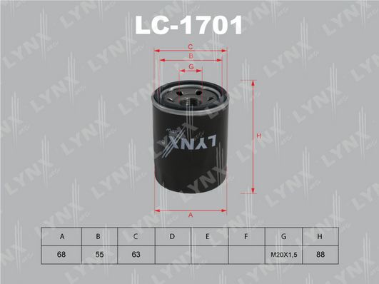

Фильтр Масляный Lynxauto Lc1701