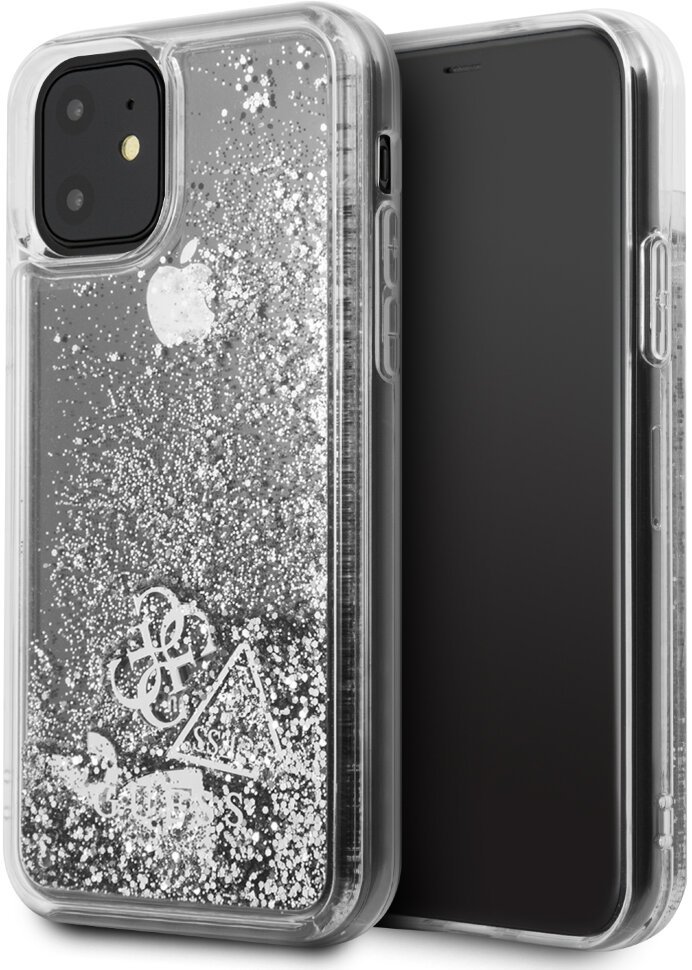 фото Чехол cg mobile guess liquid glitter hard для iphone 11 серебристый