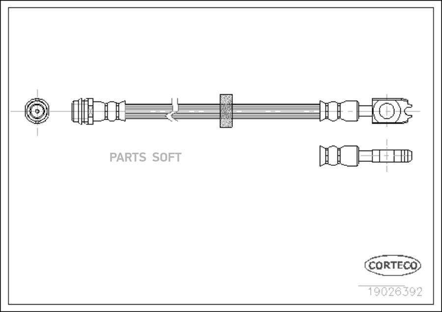 19026392_шланг тормозной передний audi a3, vw golf/bora 1.4-2.8 96>