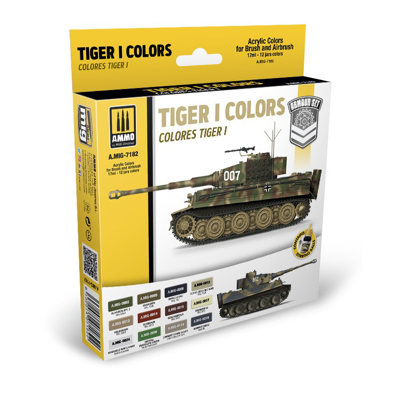 

Набор акриловых красок AMMO MIG TIGER I AMIG7182