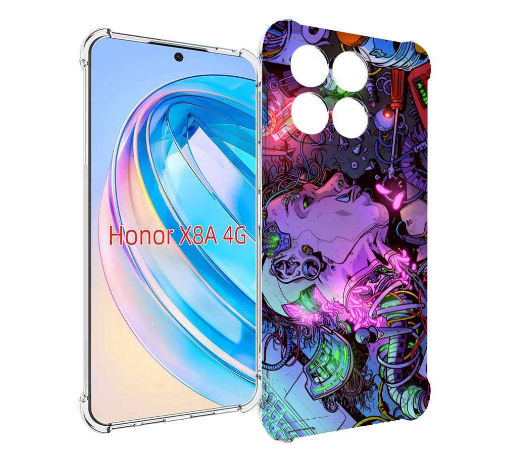 

Чехол MyPads голова робота мультик для Honor X8a, Tocco