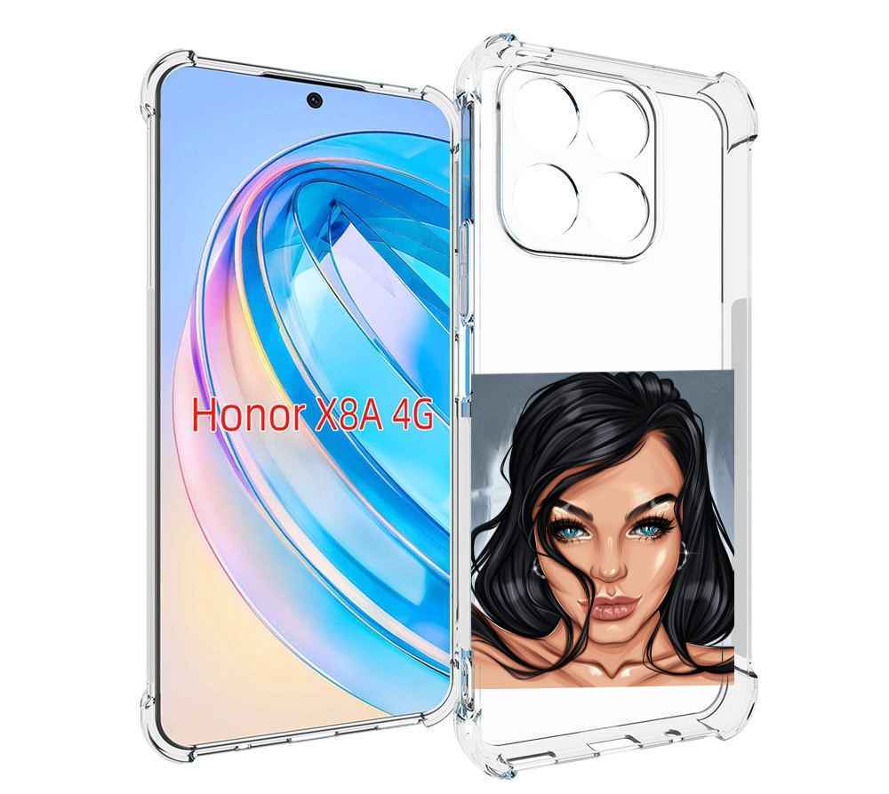 

Чехол MyPads голубые-глаза-у-брюнетки женский для Honor X8a, Tocco