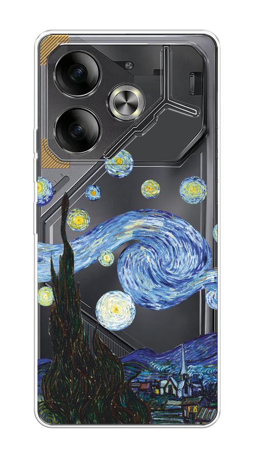 

Чехол на Tecno Pova 6 "Ночь Ван Гога", Голубой;синий;черный, 305350-1
