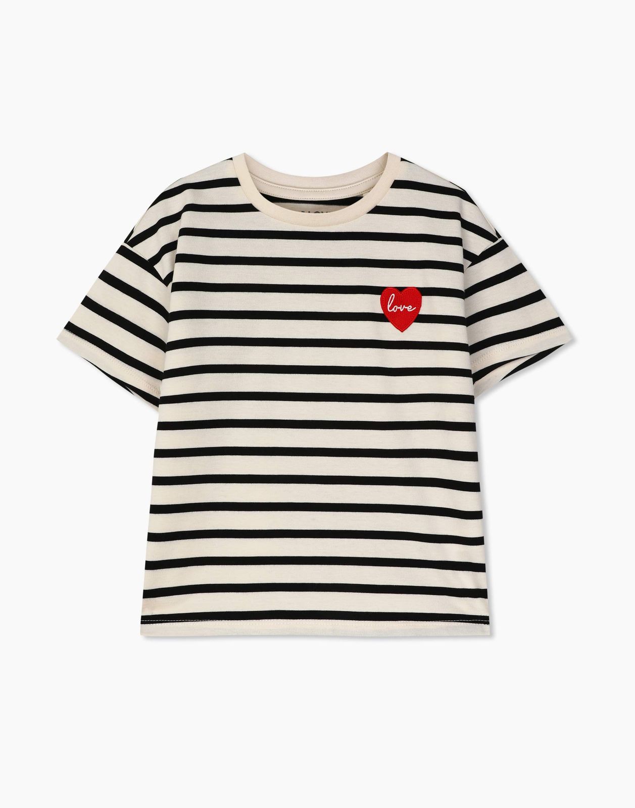 

Футболка для девочки Gloria Jeans GKT022097 молочный/черный 2-4г/104, Бежевый;черный, GKT022097