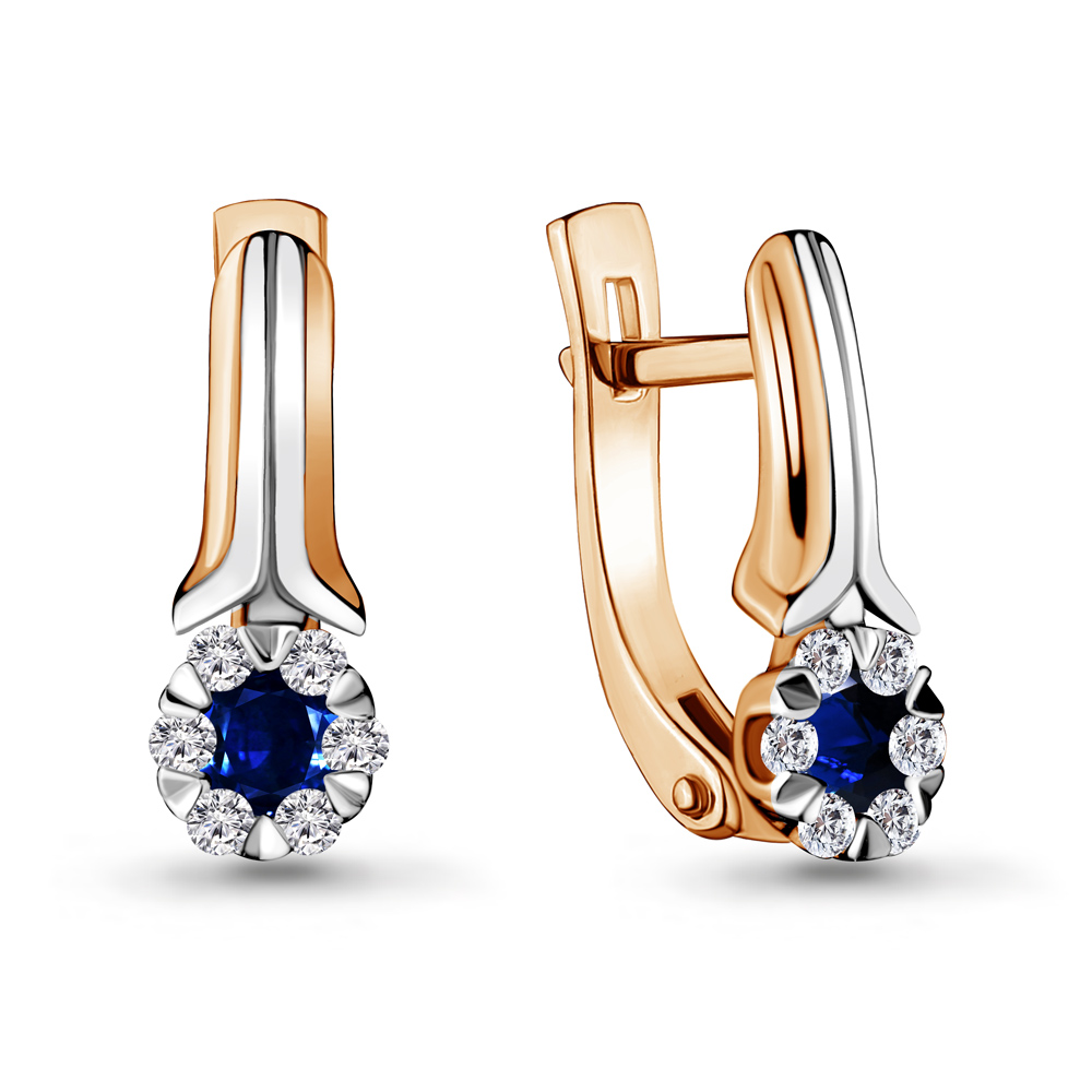 

Серьги из красного золота с сапфиром\бриллиантом Aquamarine Aquamarine 942550к_585_кз, 942550к_585_кз