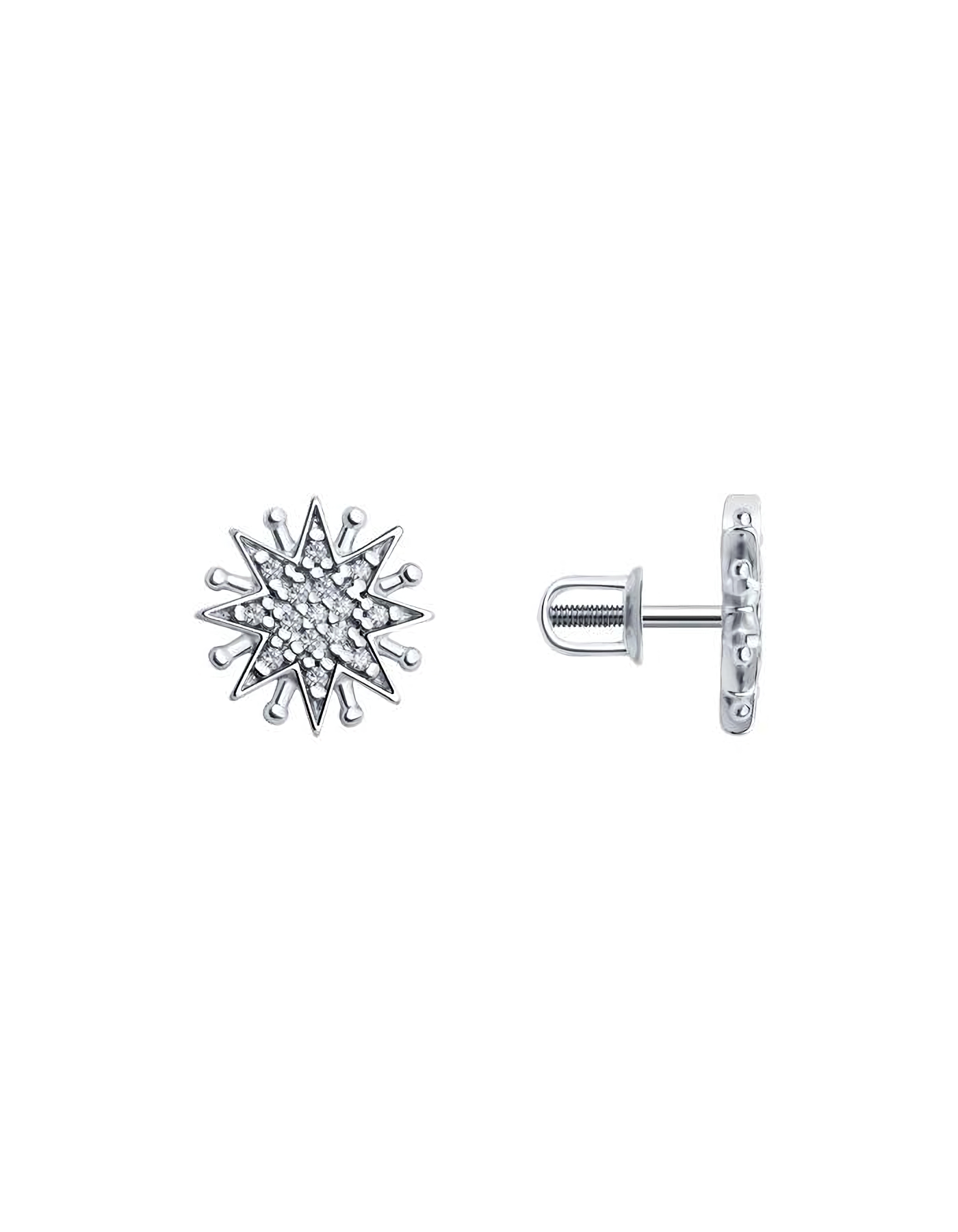 

Серьги пусеты из серебра TEO MAORI 894-122-02109-1, фианит, 894-122-02109-1