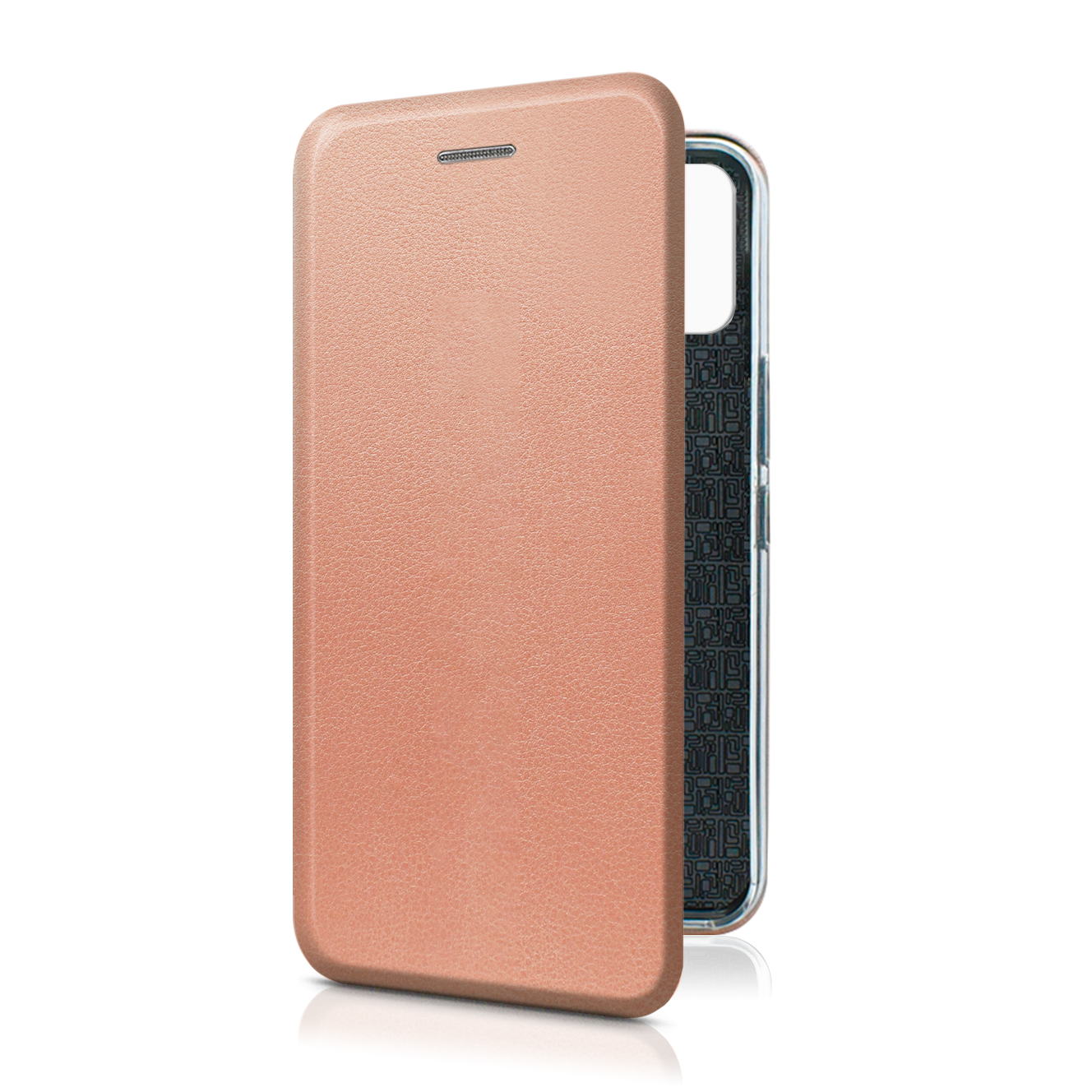 

Чехол-книжка из кожи PU на Tecno Spark 7 розовое золото, Розовый, FLPU3010