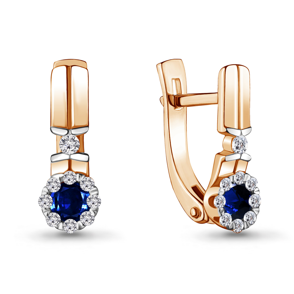 

Серьги из красного золота с сапфиром\бриллиантом Aquamarine Aquamarine 942551к_585_кз, 942551к_585_кз