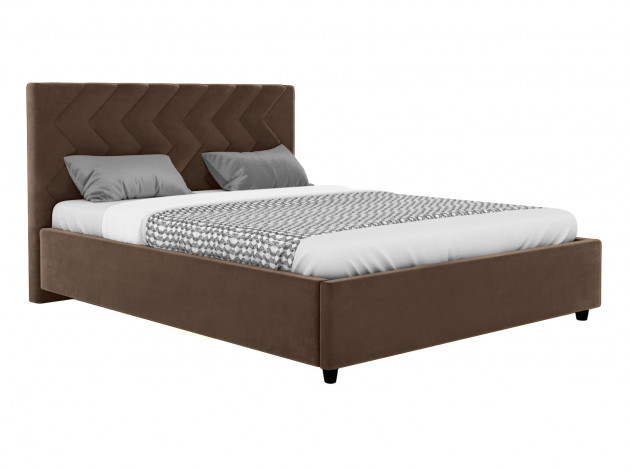 фото Кровать с подъемным механизмом первый мебельный диана коричневый 160х200