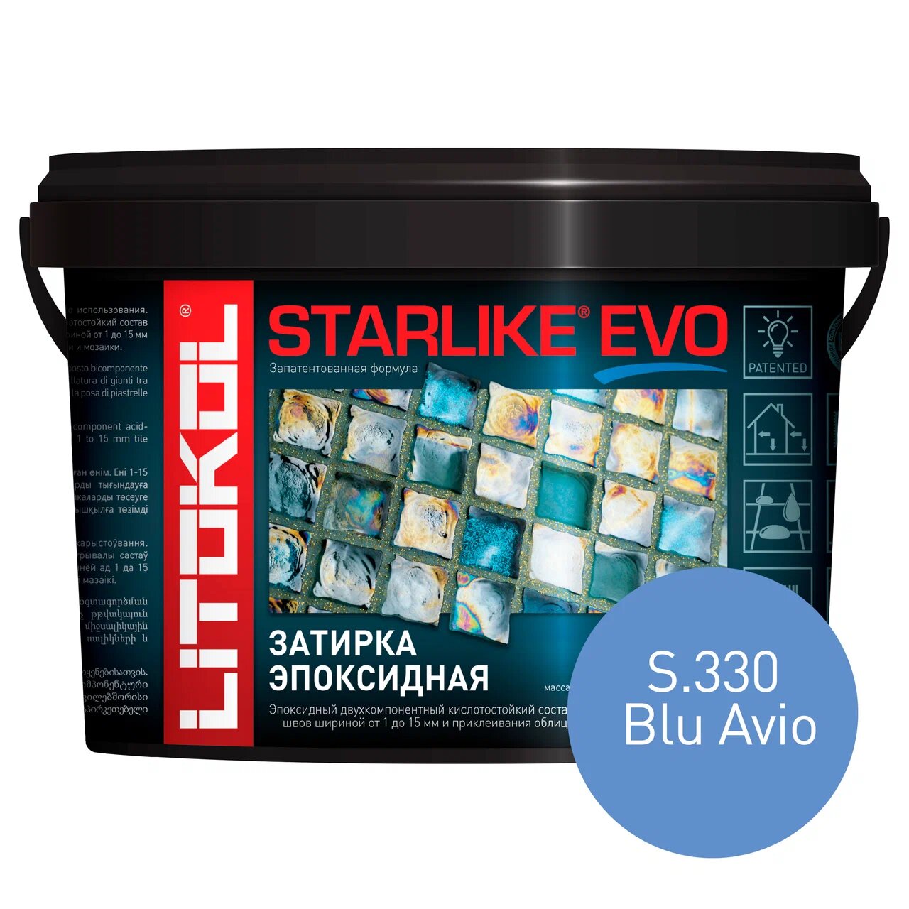 фото Затирка litokol starlike evo s.330 blu avio, 2,5 кг