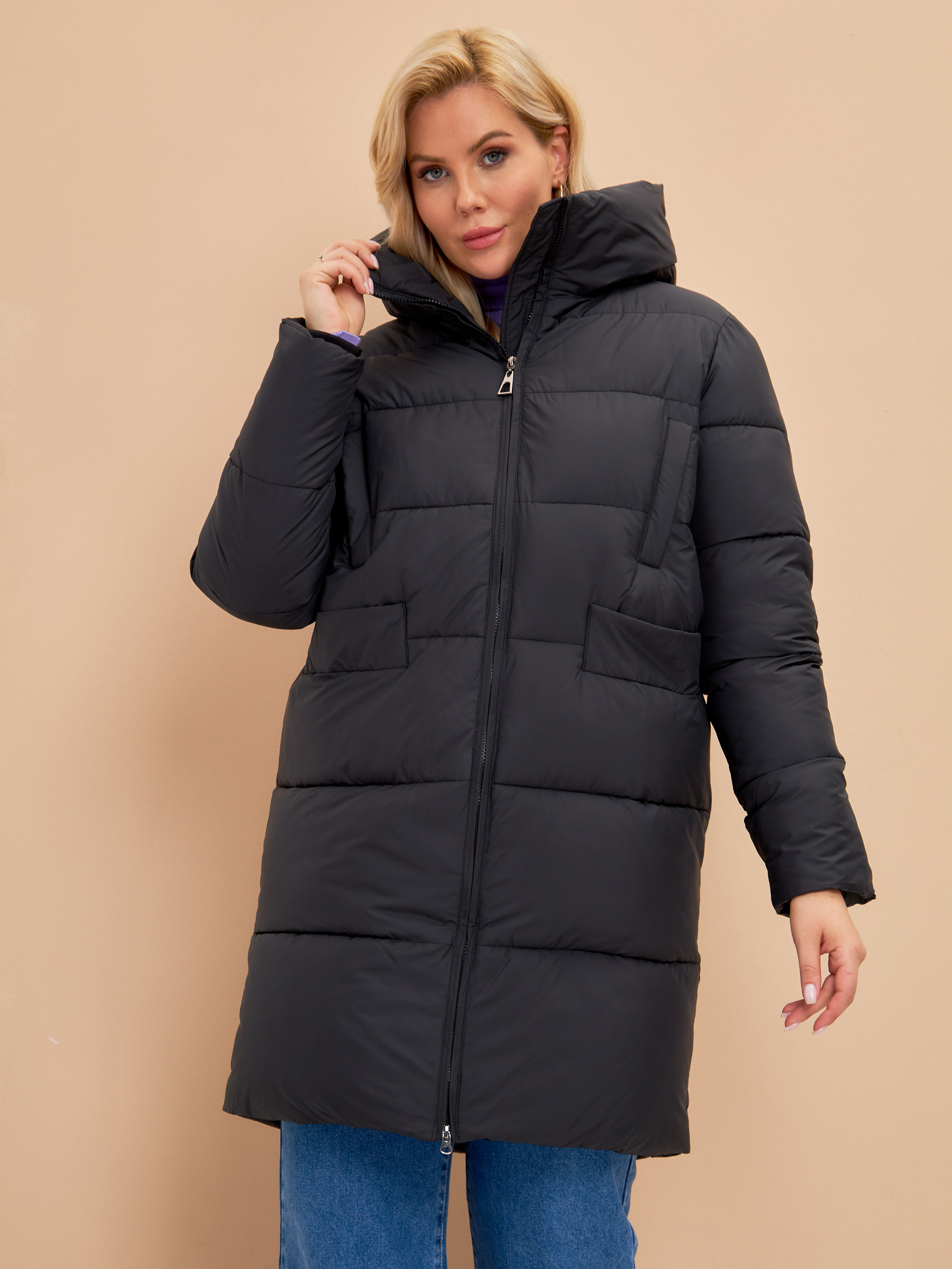 

Пальто женское LAWINTER 83791 черное 50 RU, Черный, 83791