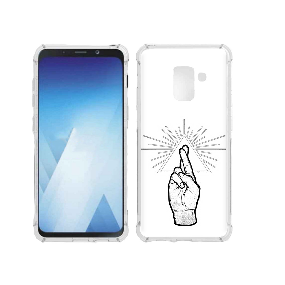 

Чехол MyPads Tocco для Samsung Galaxy A5 (2018) черно белая рука (PT95317.573.681), Прозрачный, Tocco