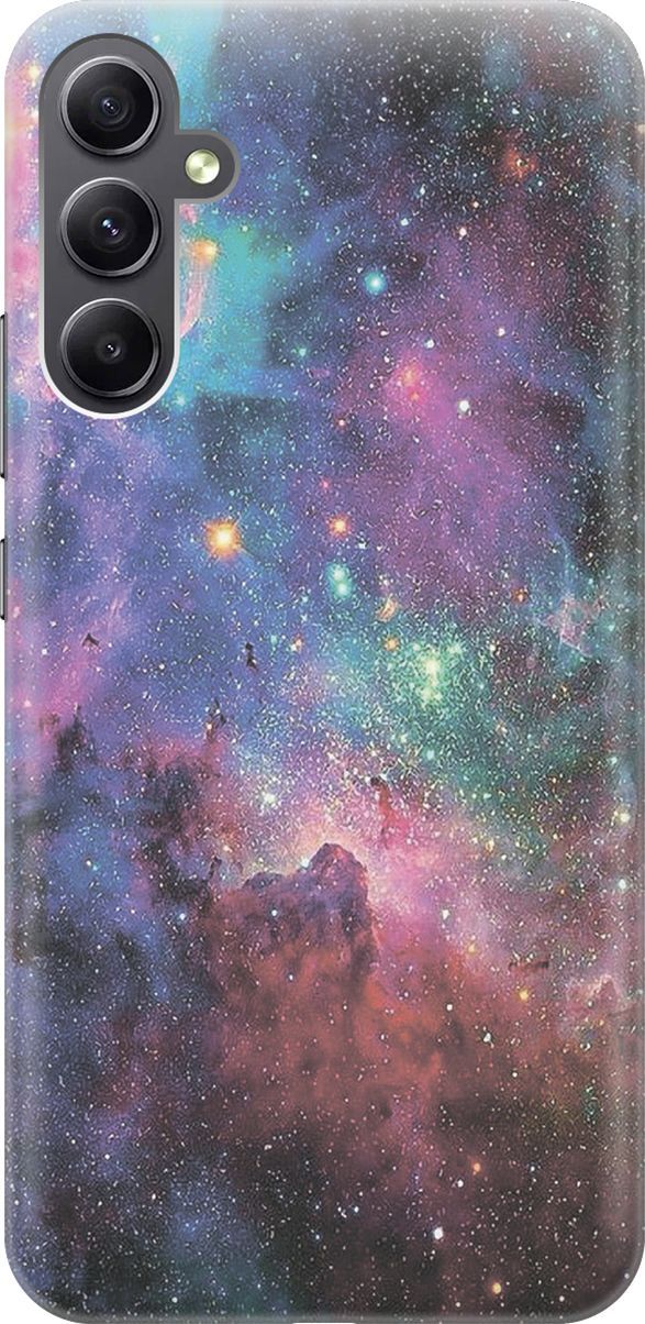 

Силиконовый чехол на Samsung Galaxy A34 5G "Волшебный космос", Голубой;фиолетовый, 158716