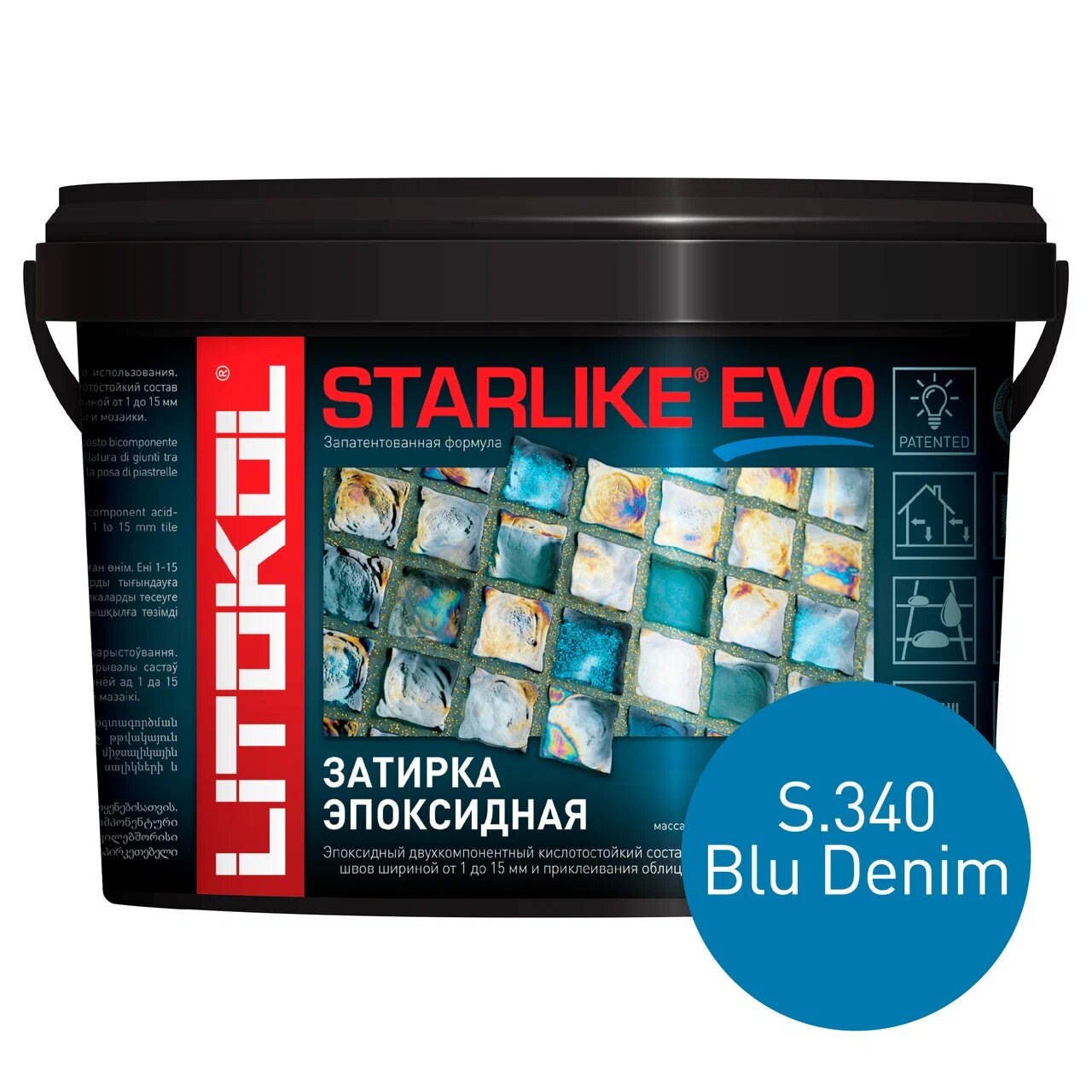 фото Затирка litokol starlike evo s.340 blu denim, 2,5 кг