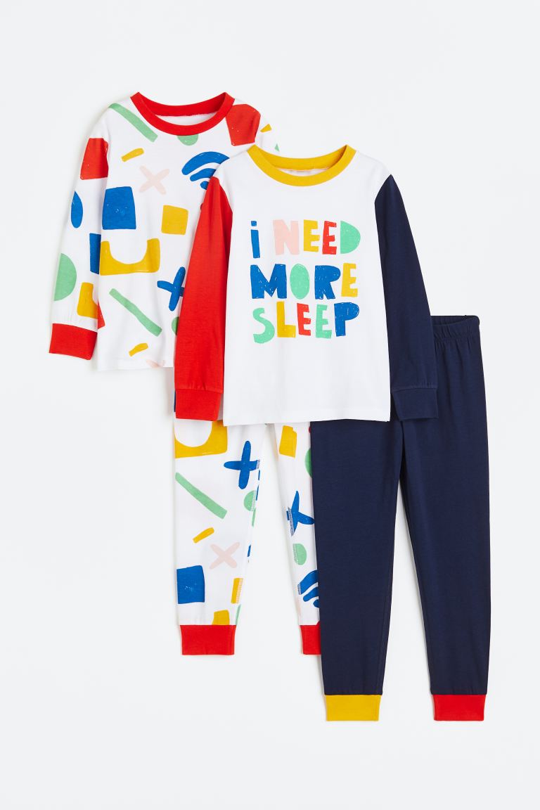Пижама детская 2 шт. H&M 1163623 темно-синий/разноцветный размер 122 доставка из-за рубежа