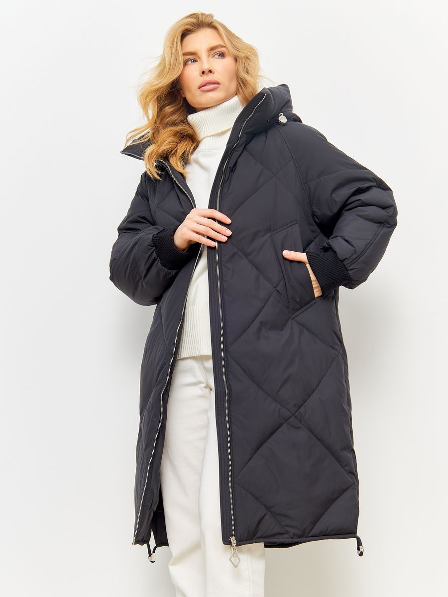 

Пальто женское LAWINTER 83312 черное 48 RU, Черный, 83312