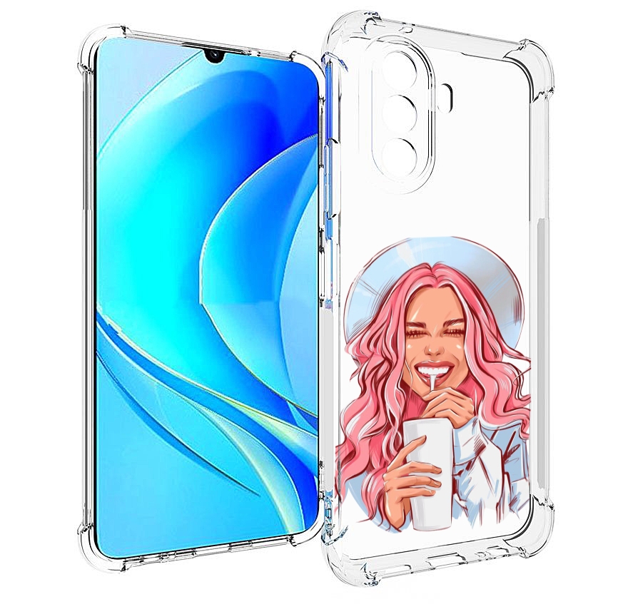

Чехол MyPads веселая-девушка-модель женский для Huawei Nova Y70 / Nova Y70 Plus, Прозрачный, Tocco