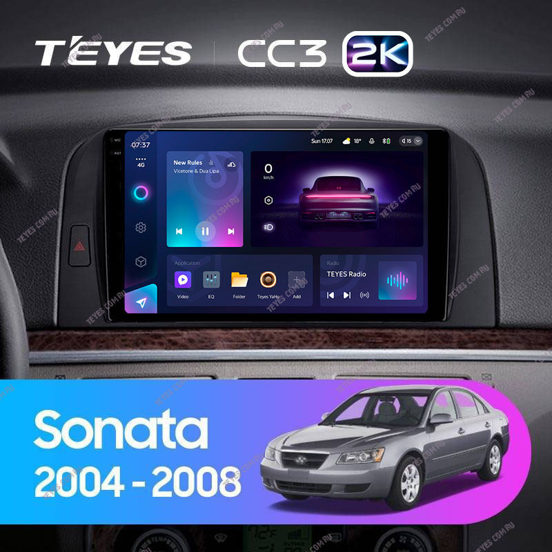 

Штатная магнитола Teyes CC3 2K 360 6/128 Hyundai Sonata NF (2004-2008), CC3 2K 360