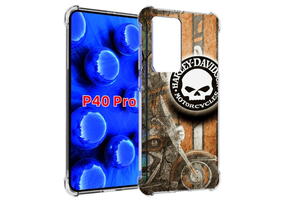 

Чехол MyPads харлеи девидсон для Huawei P40 Pro противоударный, Прозрачный, Tocco