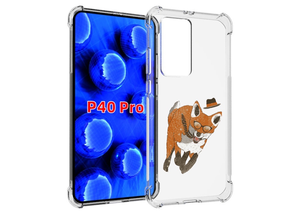 

Чехол MyPads шустрый лис для Huawei P40 Pro противоударный, Прозрачный, Tocco