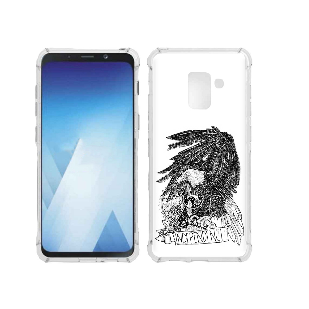 

Чехол MyPads Tocco для Samsung Galaxy A5 (2018) черно белый сокол (PT95317.573.688), Прозрачный, Tocco