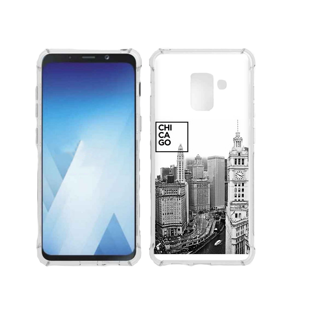 

Чехол MyPads Tocco для Samsung Galaxy A5 (2018) черно белый чикаго (PT95317.573.689), Прозрачный, Tocco