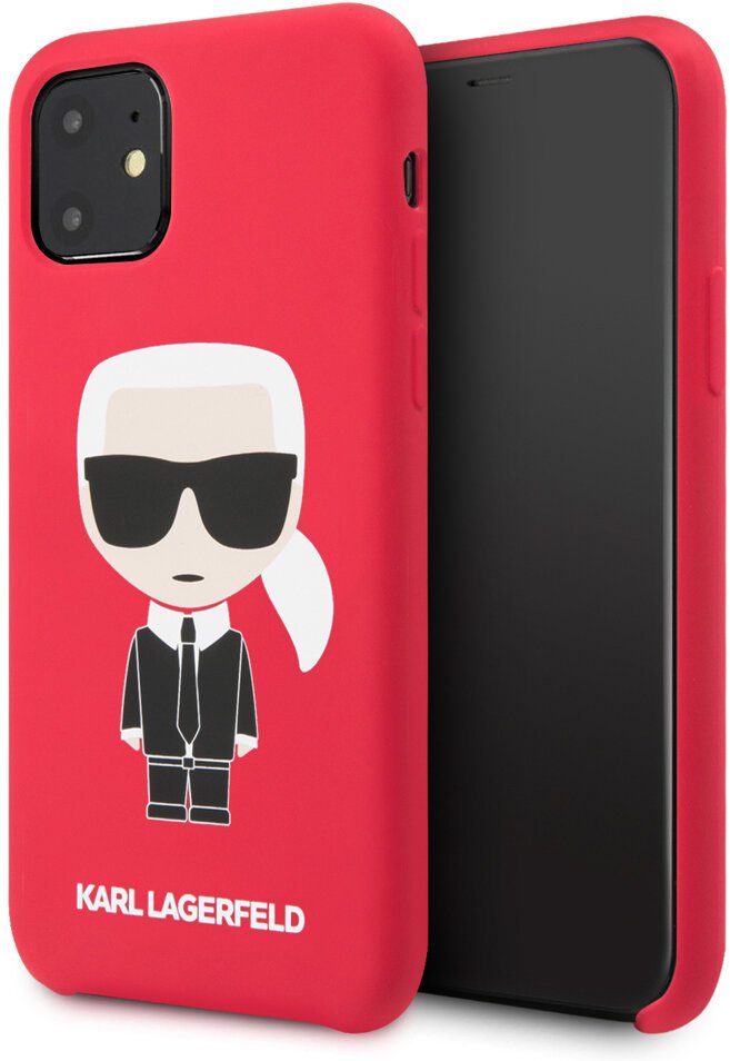 фото Чехол cg mobile karl lagerfeld liquid silicone iconic karl hard для iphone 11 красный