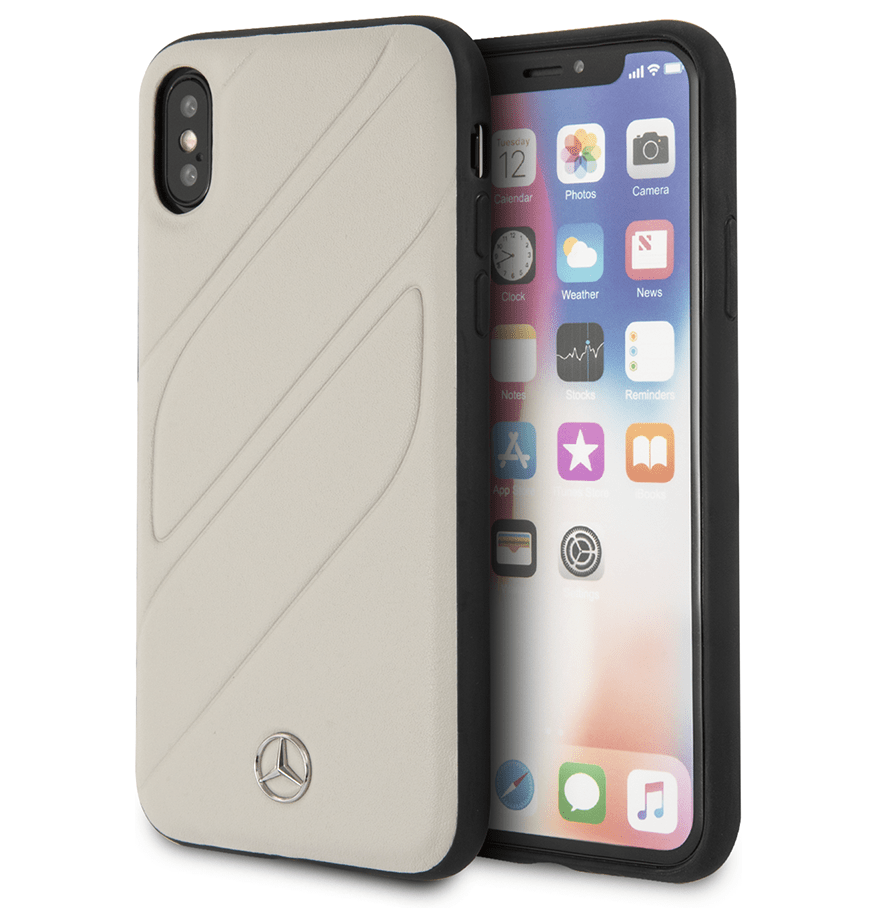 фото Чехол mercedes new organic i hard leather iphone x/xs, &#34;серый кристалл&#34; cg mobile