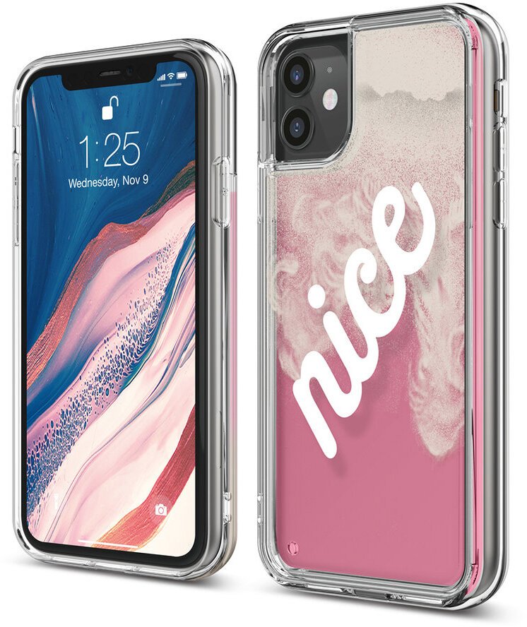 фото Чехол elago sand case nice для iphone 11 слоновая кость/ярко-розовый