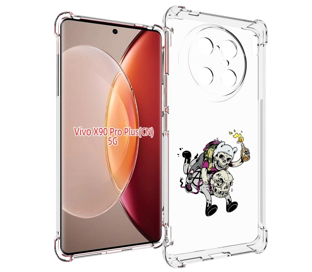 

Чехол MyPads время приключений скелеты для Vivo X90 Pro Plus, Прозрачный, Tocco