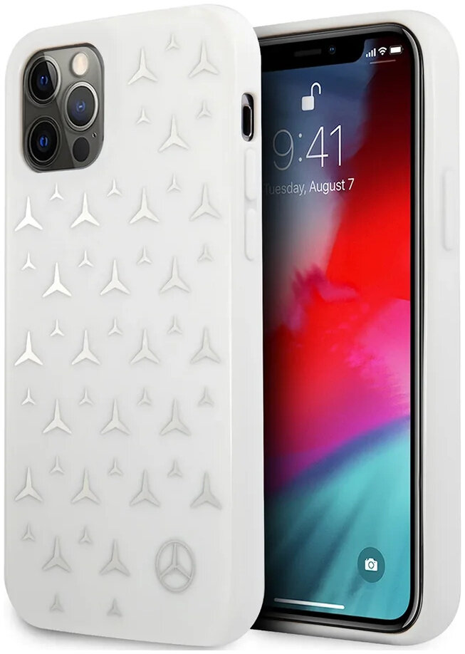 

Чехол Mercedes PC/TPU Silver Stars Hard для iPhone 12/12 Pro Белый