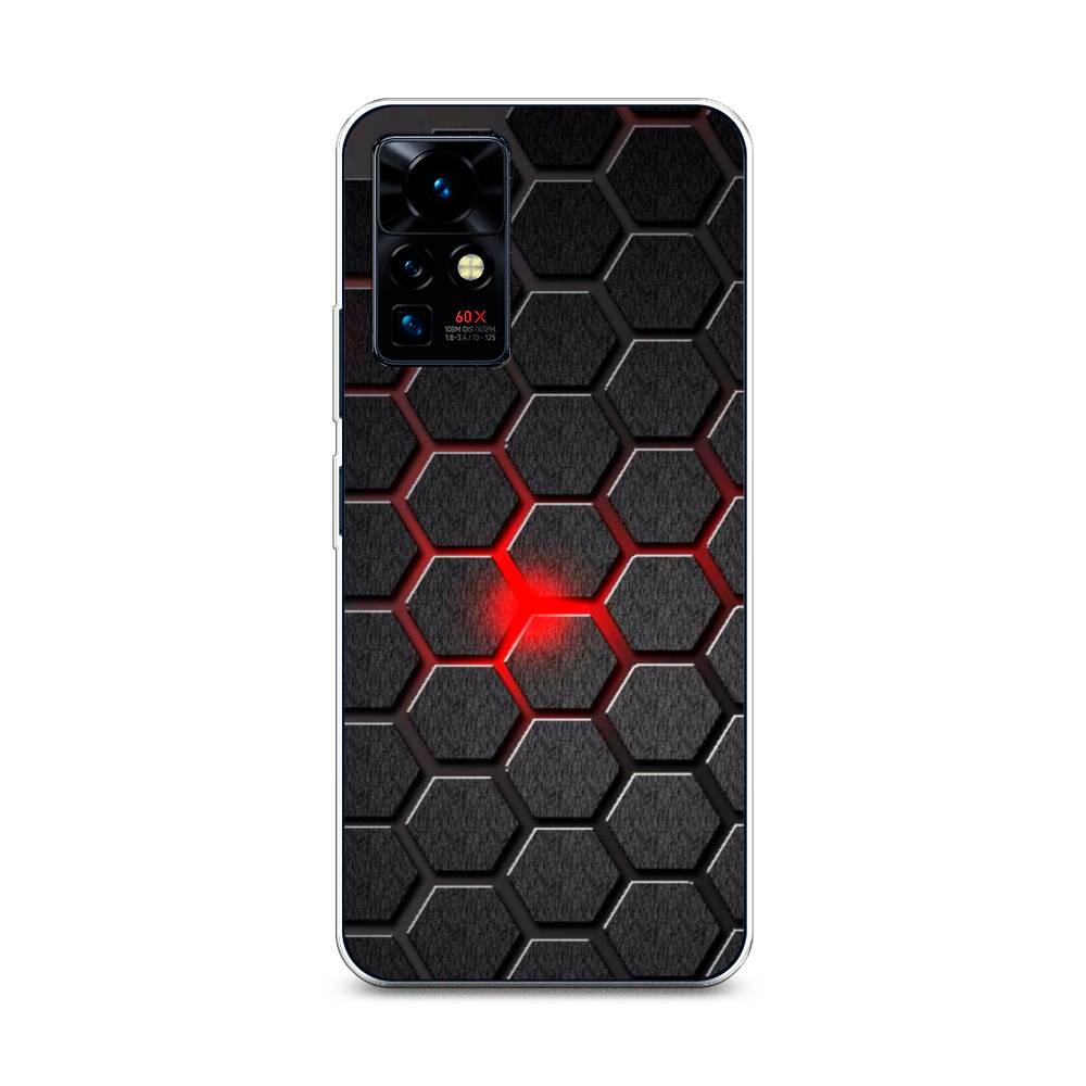 

Чехол на Infinix Zero X Pro "Соты красные", Красный;черный;серый, 3101150-3