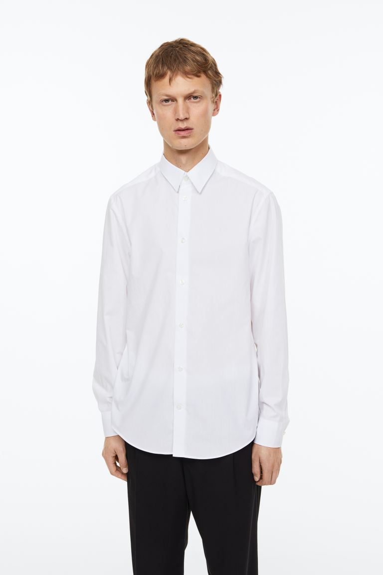 Рубашка мужская H&M 0981640001 белая 3XL (доставка из-за рубежа)