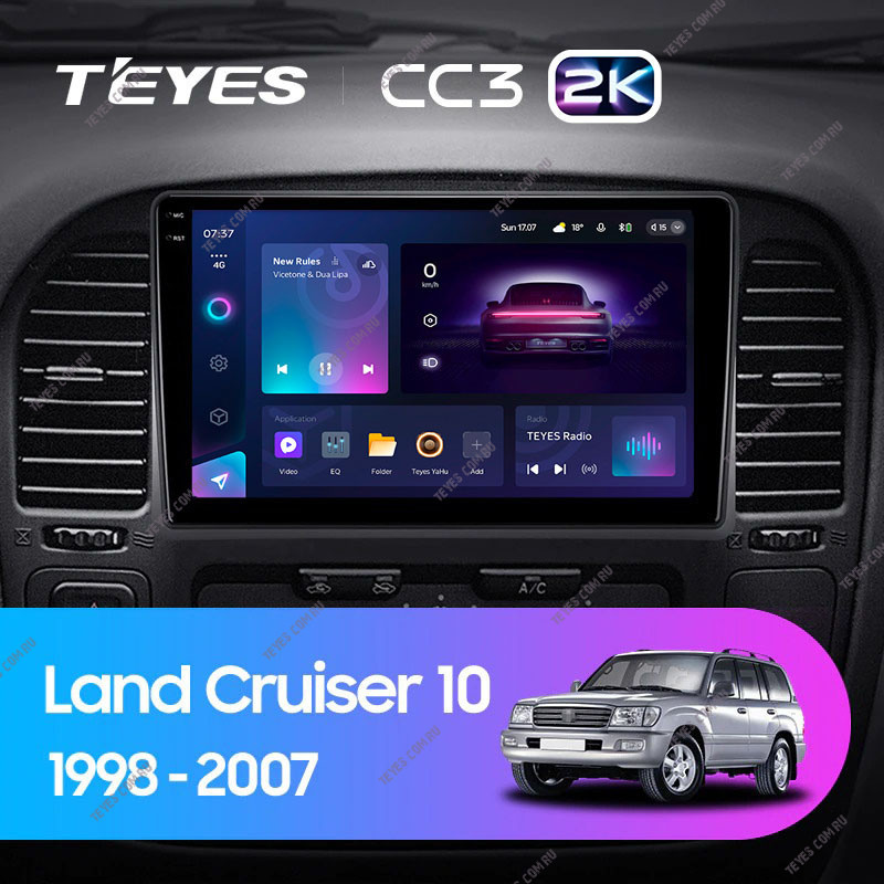 Штатная магнитола Teyes CC3 2K 360 6/128 Toyota Land Cruiser 10 J100 100 (1998-2007)