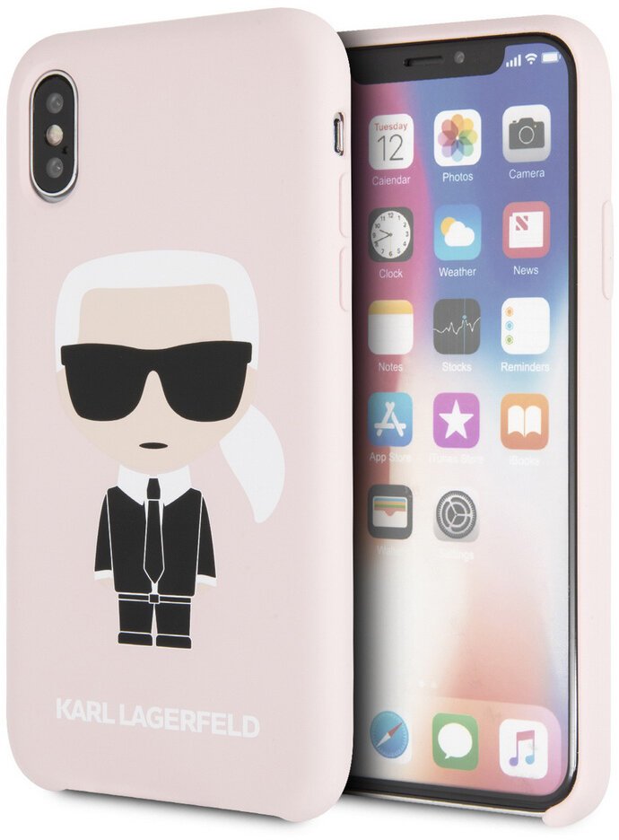 фото Чехол cg mobile karl lagerfeld iconic karl hard для iphone x/xs светло-розовый