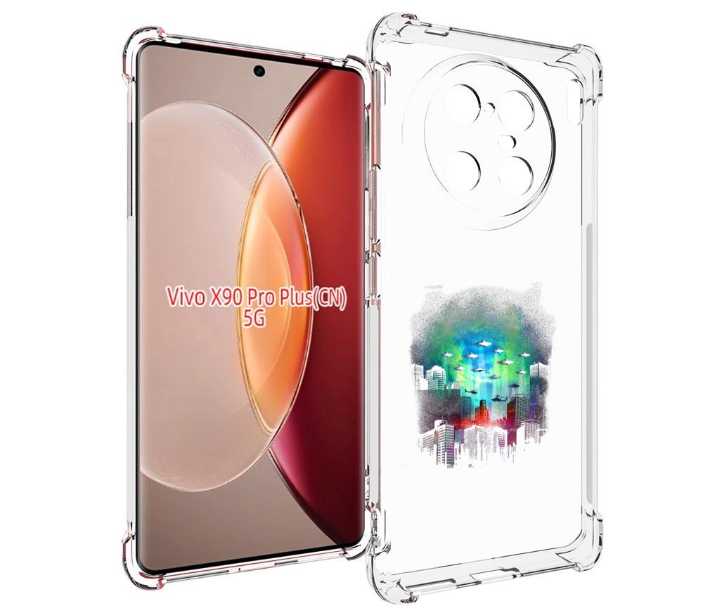 

Чехол MyPads город в свечении для Vivo X90 Pro Plus, Прозрачный, Tocco